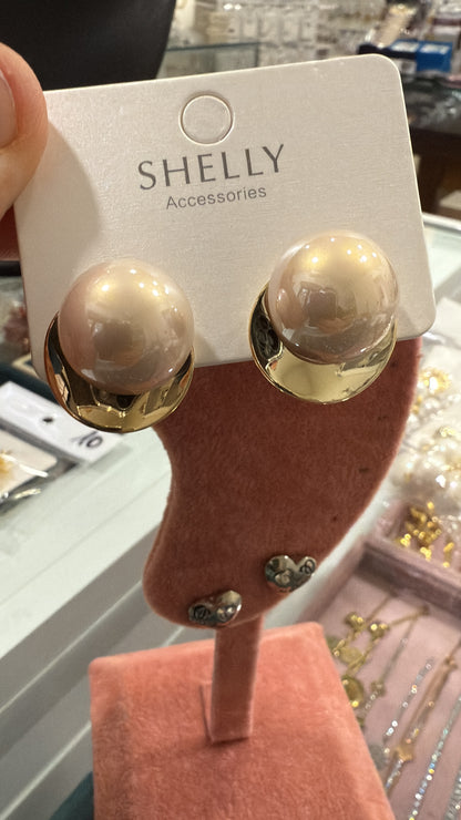Orecchini donna perla oro minimal Shelly eleganti chic moda accessori
