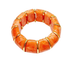 Bracciale Donna Shelly Resina Madreperla Elastico Inserti Dorati 9 Colori