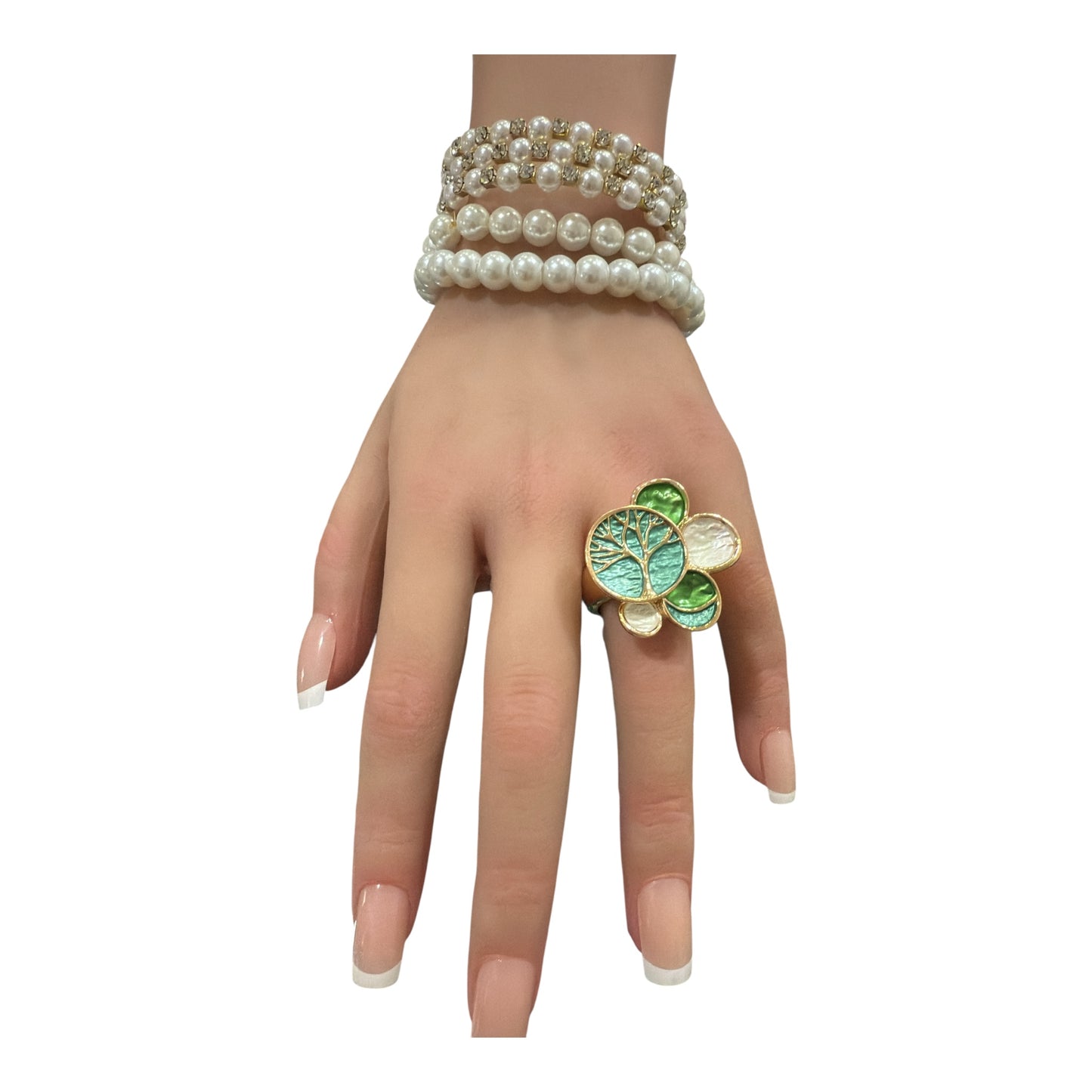 Anello elastico donna Albero della Vita smaltato – Vari colori disponibili
