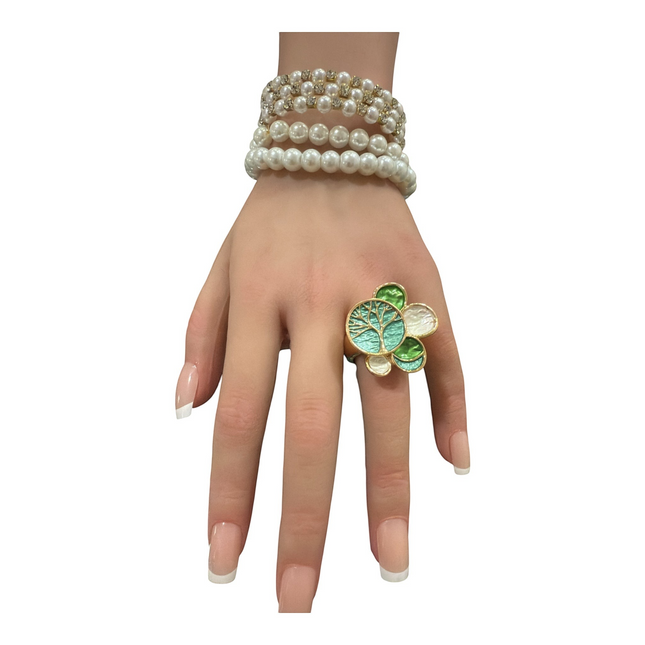 Anello Shelly elastico albero della vita multicolor donna design regolabile