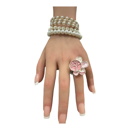 Anello elastico donna Albero della Vita smaltato – Vari colori disponibili