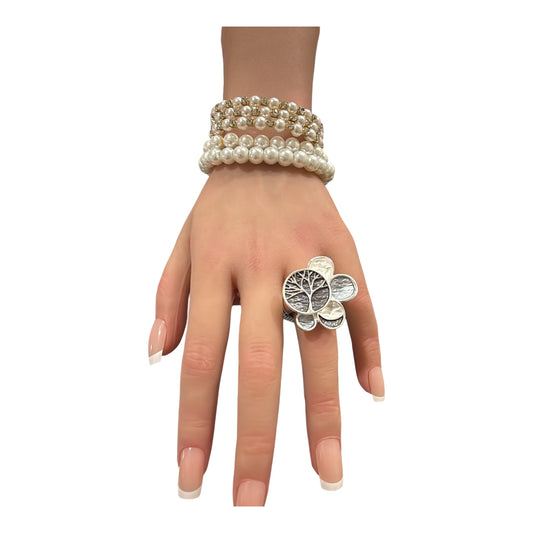 Anello elastico donna Albero della Vita smaltato – Vari colori disponibili