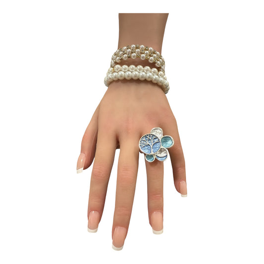 Anello elastico donna Albero della Vita smaltato – Vari colori disponibili