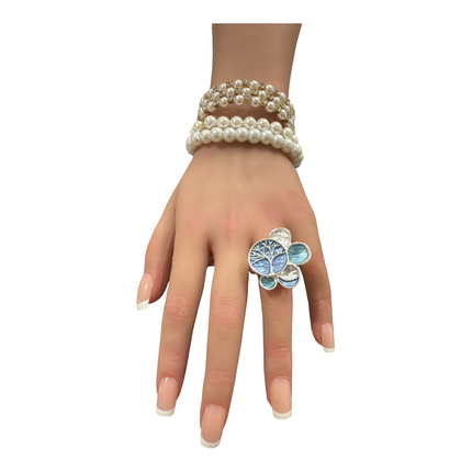 Anello Shelly elastico albero della vita multicolor donna design regolabile