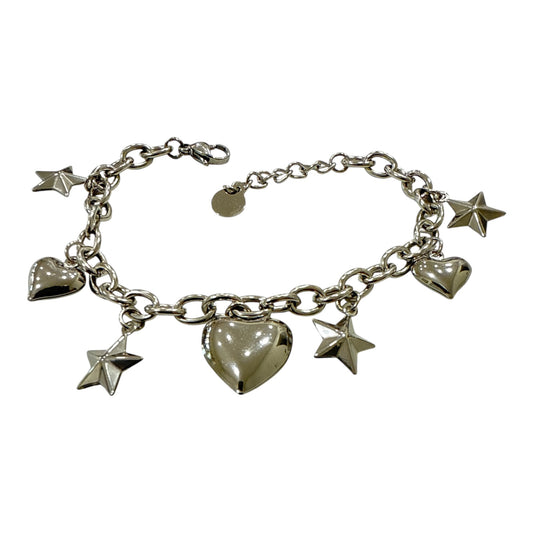 Bracciale Donna in Acciaio con Charms Cuori e Stelle – Stile Rock & Chic