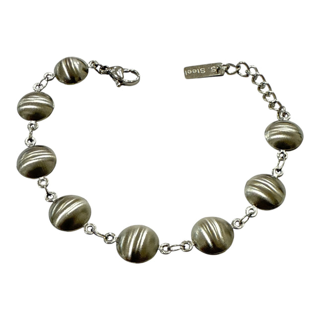 Bracciale Donna in Acciaio con Elementi Tondi Satinati – Design Moderno e Minimal