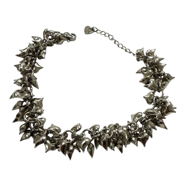 Bracciale Donna in Acciaio con Foglie Pendenti – Design Scultoreo e Stile Deciso