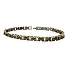Bracciale uomo acciaio nero e dorato – Stile biker – Maglia a catena