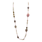 Collana lunga multicolore con perle e pietre dure per donna