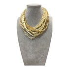 Collana corta multigiro in resina avorio e beige