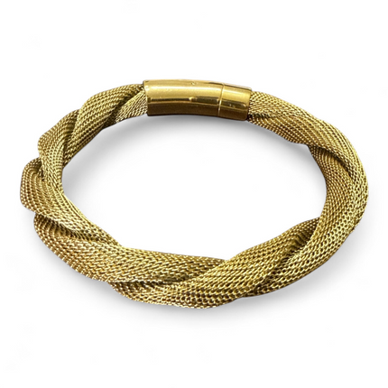 Bracciale Donna Shelly Intrecciato Maglia Dorata Chiusura Magnetica