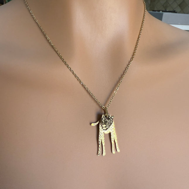 Collana con Ciondolo Leopardo Stilizzato – Metallo Dorato