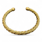 Bracciale Rigido in Acciaio Dorato Intrecciato – Design Classico e Raffinato
