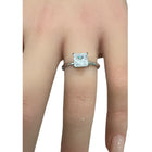 Anello Donna Solitario Regolabile Cristallo Quadrato Acciaio Oro