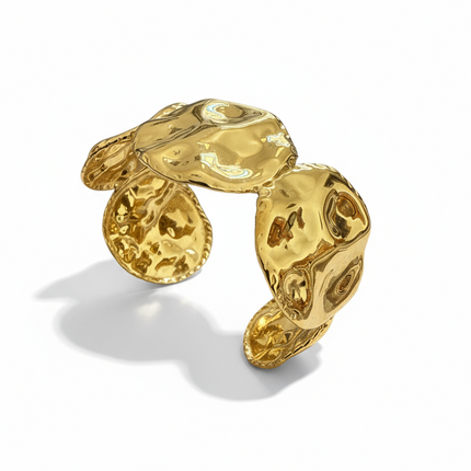 Bracciale Donna Shelly Cuff Acciaio Oro Effetto Martellato Regolabile