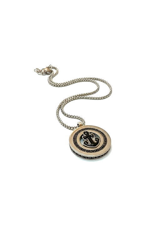 Collana Uomo Acciaio Inossidabile Ciondolo Ancora Nautica Stile Moderno