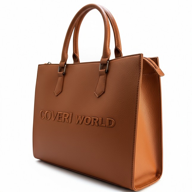 Borsa Tracolla Donna Coveri World CW4555-H Ecopelle Marrone Elegante Capiente