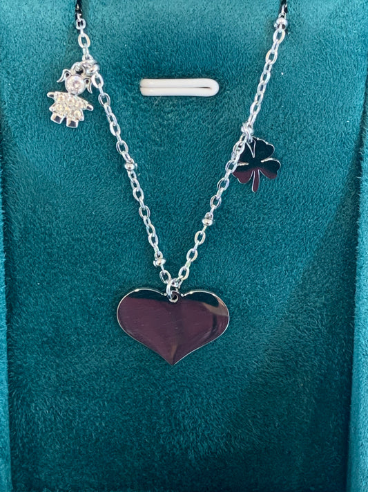 Collana in acciaio steel per donna con pendente cuore