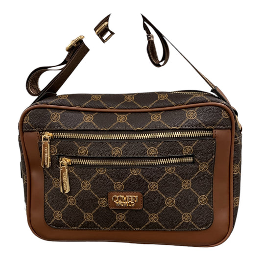 Enrico Coveri World Borsa Per Donna Con Tracolla Regolabile Coffee Zip 80011