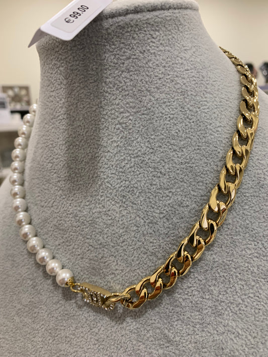 LIUJO COLLANA CON PERLE E CATENA GROUMETTE PER DONNA LJ1990