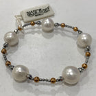 Bracciale Donna PassioneDele Elastico Perle Coltivate Ematite Naturale
