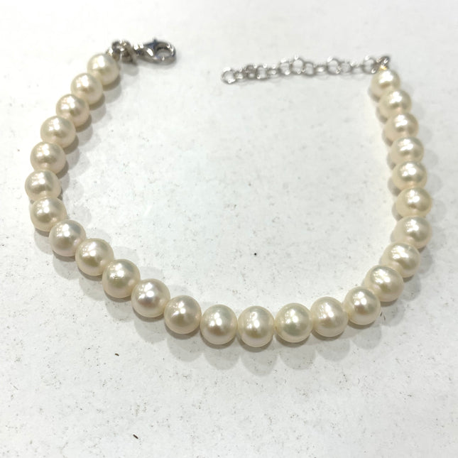 Passionedele bracciale con perle di fiume coltivate per donna regolabile