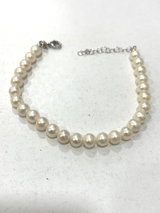 Passionedele bracciale con perle di fiume coltivate per donna regolabile