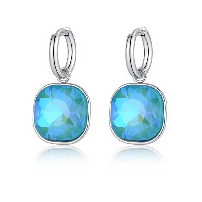 Orecchini Pendenti Donna Shelly Acciaio Argento Resina Colorata Cerchio