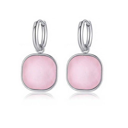 Orecchini Pendenti Donna Shelly Acciaio Argento Resina Colorata Cerchio