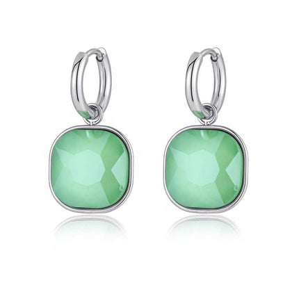 Orecchini Pendenti Donna Shelly Acciaio Argento Resina Colorata Cerchio