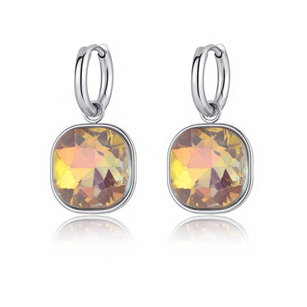 Orecchini Pendenti Donna Shelly Acciaio Argento Resina Colorata Cerchio