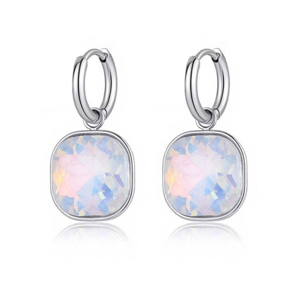 Orecchini Pendenti Donna Shelly Acciaio Argento Resina Colorata Cerchio