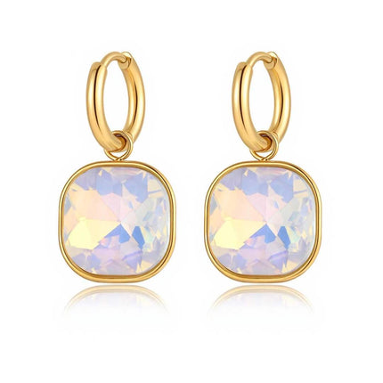 Orecchini Pendenti Donna Shelly Acciaio Oro Resina Colorata Cerchio