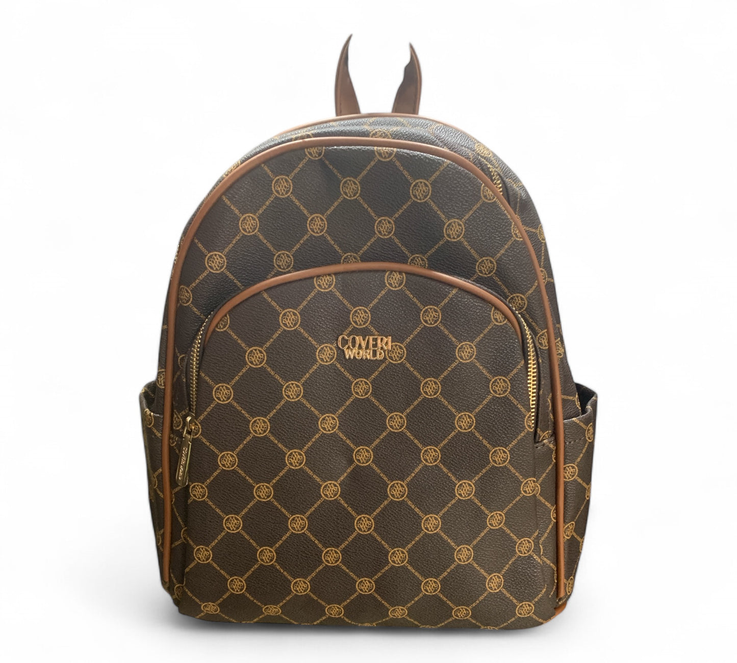 Enrico Coveri World Zaino Zainetto Unisex In Sintetico Marrone Maniglia Cerniera