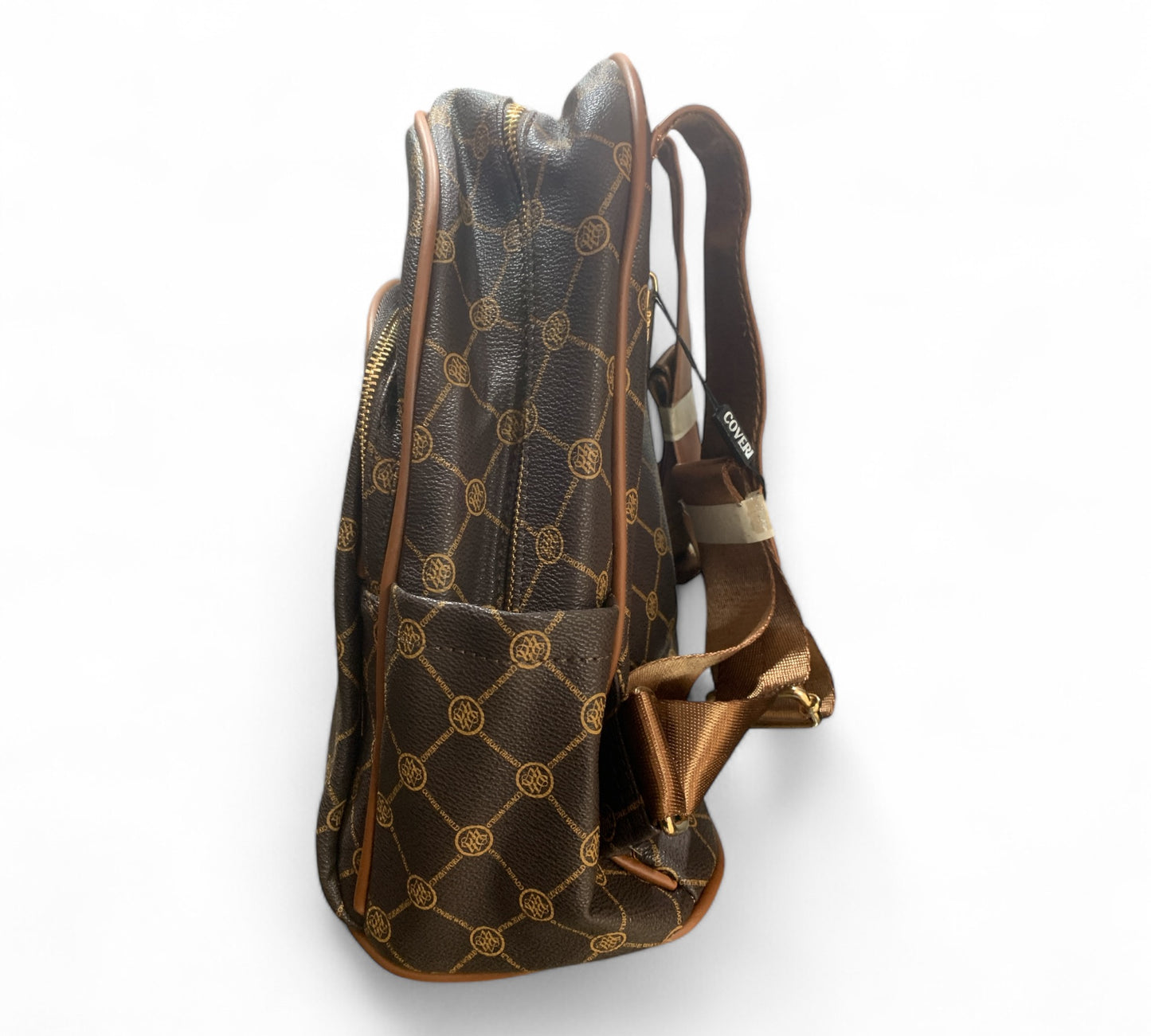 Enrico Coveri World Zaino Zainetto Unisex In Sintetico Marrone Maniglia Cerniera
