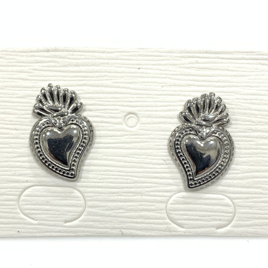 Orecchini in acciaio inox a lobo Sacro Cuore per donna casual formale MF