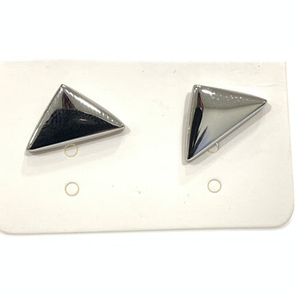 Orecchini Lobo Donna Acciaio Argentato Geometric Triangolo Moderno