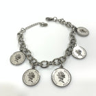Bracciale Donna Acciaio Ciondoli Moneta Portafortuna