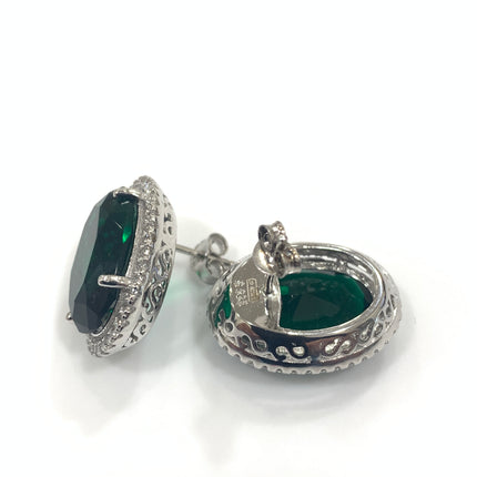 NUOVO Orecchini Donna Passionedele Argento Smeraldo Verde Eleganti