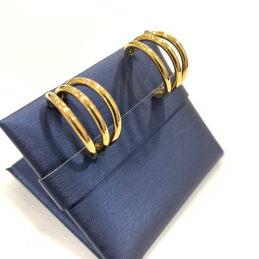 Orecchini in acciaio Steel colore oro semicerchio per donna MF