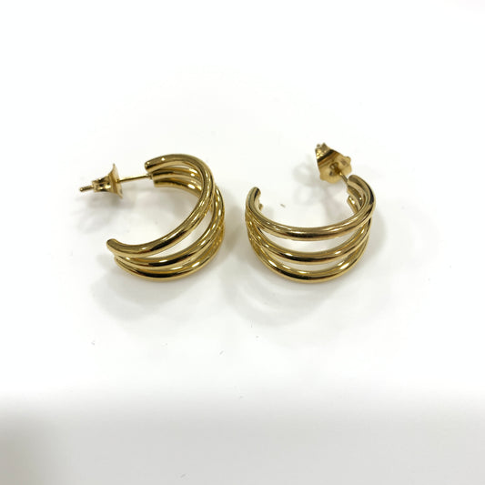 Orecchini in acciaio Steel colore oro semicerchio per donna MF