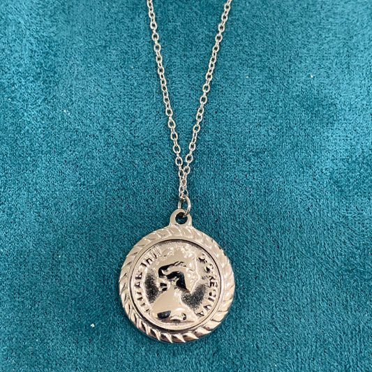 Collana girocollo in acciaio Steel ciondolo  silver donna MF