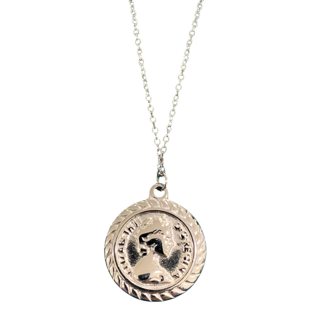 Collana girocollo in acciaio Steel ciondolo  silver donna
