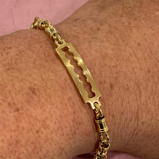 Bracciale per uomo in acciaio Steel colore oro casual MF