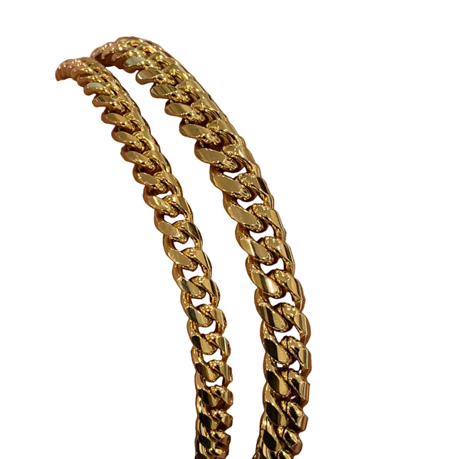 Bracciale Uomo Acciaio Inossidabile Catena Cubana Oro Chiusura Moschettone