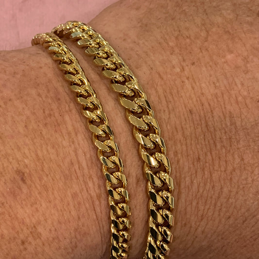 Bracciale per uomo in acciaio Steel catena cubana colore oro MF