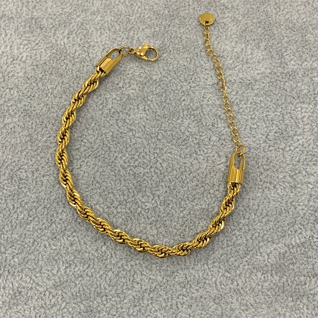 Bracciale in acciaio Steel colore oro modello torchon per donna MF