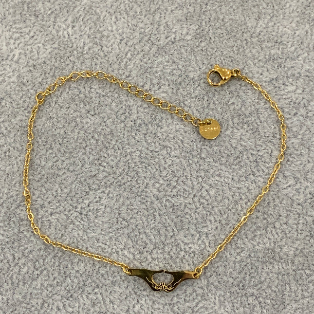 Bracciale in acciaio Steel colore oro mani cuore per donna MF