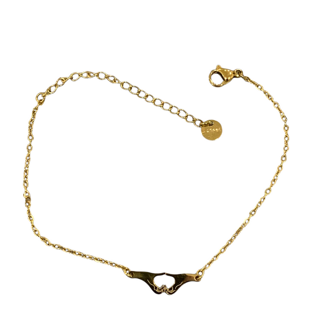 Bracciale in acciaio Steel colore oro mani cuore per donna MF