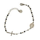 Bracciale Rosario Unisex Shelly Acciaio Grani Bicolore Croce